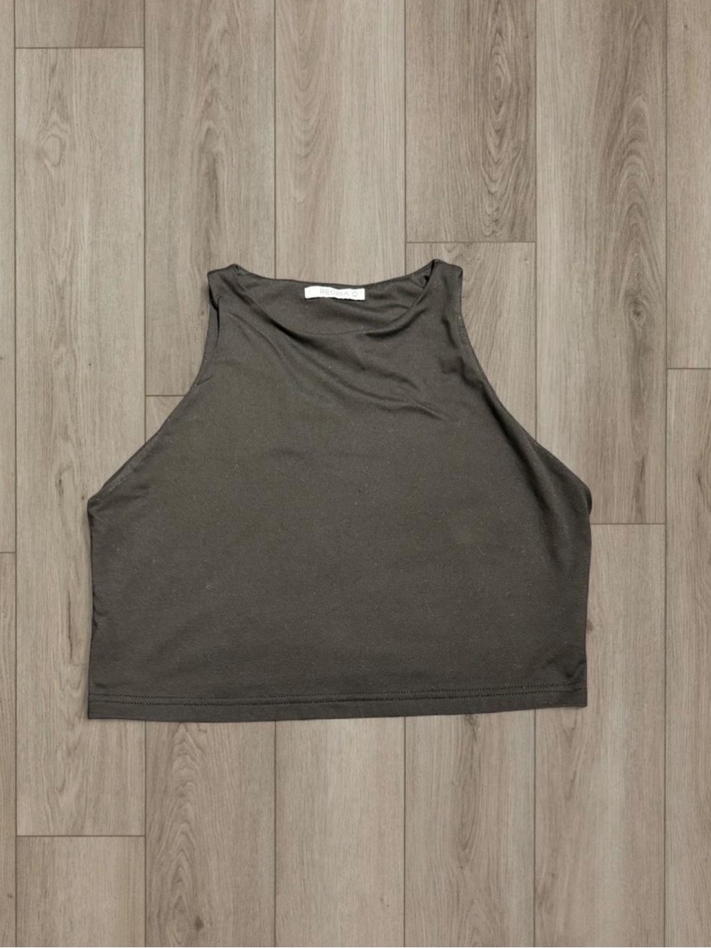 Black High Neck Cropped Tank Top